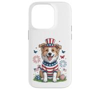 Patriotic Dog Uncle Sam Hat Fourth of July Case for iPhone 14 Pro