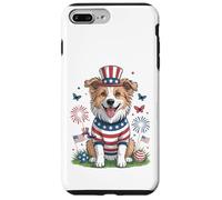 Patriotic Dog Uncle Sam Hat Fourth of July Case for iPhone 7 Plus/8 Plus