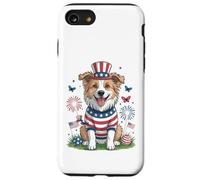 Patriotic Dog Uncle Sam Hat Fourth of July Case for iPhone SE (2020) / 7/8