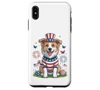 Patriotic Dog Uncle Sam Hat Fourth of July Case for iPhone XS Max