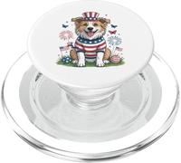 Patriotic Dog Uncle Sam Hat Fourth of July PopSockets PopGrip for MagSafe