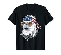 Patriotic Eagle American Flag Freedom Sunglasses T-Shirt