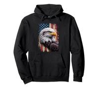 Patriotic Eagle American Flag USA Pride Vintage Distressed Pullover Hoodie