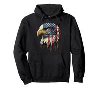 Patriotic Eagle American Flag USA Pride Vintage Distressed Pullover Hoodie