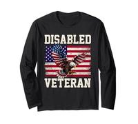 Patriotic Eagle American Flag Veterans Day Disabled Veteran Long Sleeve T-Shirt