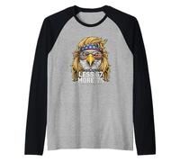 Patriotic Eagle Blonde Mullet | Less 67 More '76 for America Raglan Baseball Tee