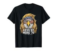 Patriotic Eagle Blonde Mullet | Less 67 More '76 for America T-Shirt