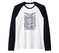Patriotic Eagle Crest Shield Vintage Heraldry USA Raglan Baseball Tee