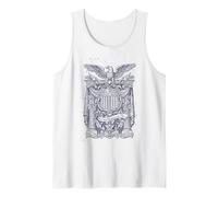Patriotic Eagle Crest Shield Vintage Heraldry USA Tank Top