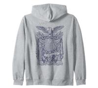 Patriotic Eagle Crest Shield Vintage Heraldry USA Zip Hoodie