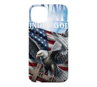 Patriotic Eagle Cross Fighter Jet One Nation Under God Case for iPhone 15 Plus
