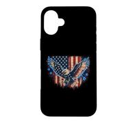 Patriotic Eagle Flag Grunge Electric Design Case for iPhone 16 Plus