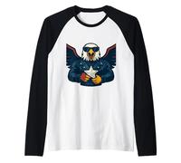 Patriotic Eagle of Courage and Glory Raglan Baseball Tee