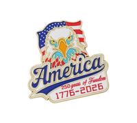 Patriotic Eagle Pin 25th Anniversary Independence Day Lapel Badge for Clothing Accessories, フリーサイズ