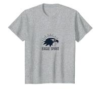 Patriotic Eagle Spirit American Pride Mens Graphic T-Shirt, Kids, Heather Grey, 4 Years