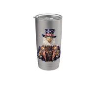 Patriotic Eagle Uncle Sam Sparkler Top Hat July 4th Stainless Steel Insulated Tumbler