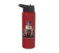Patriotic Eagle Uncle Sam Sparkler Top Hat July 4th Stainless Steel Insulated Water Bottle