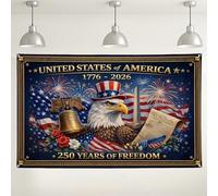 Patriotic Eagle Wall Backdrop, America Flag Celebration Decorations, Red White Blue Indoor/Outdoor Party Background for Photography Independence Day Events 71x43 Inch