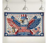 Patriotic Eagle Wall Backdrop, Vintage America Flag Decor for 250th Independence Day Celebration, Red White Blue Photo Background for Parties and Events 71x43 Inch