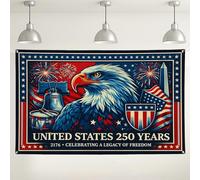 Patriotic Eagle Wall Backdrop, Vintage America Flag Decorations, Red White Blue Photo Background for Independence Day Celebration 71x43 Inch
