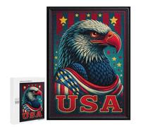 Patriotic Eagle with USA Text, 500 PCS Adult Tabletop Puzzle, Holiday-Season Gift, with A Decorative Finished Picture