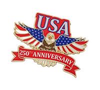 Patriotic Eagled 25th Anniversary Independence Day Commemorative Lapel Pin Patriotic Lapel Badge for Clothes Armed Memorial Pin, Einheitsgröße, As described