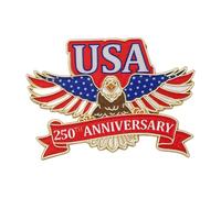 Patriotic Eagled Pin for 25th Anniversary Independence Day Commemoration Lapel Badge for Clothing Accessories