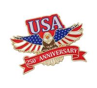 Patriotic Eagled Pin for 25th Anniversary Independence Day Commemoration Patriotic Lapel Badge for Clothing Americans Flag Pin