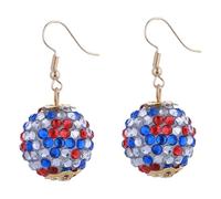 Patriotic Earrings,American Flag,4th of July Red White Blue Dangle Drop Earrings | for Parade Travel Style 7