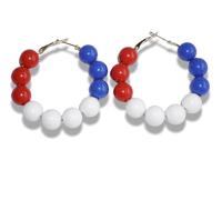 Patriotic Earrings USA Star Earrings for Women Adult 4th of July Red White and Blue Acrylic Earrings, L, Acrylic, No Gemstone