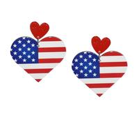 Patriotic Earrings USA Star Earrings for Women Adult 4th of July Red White and Blue Acrylic Earrings, L, Acrylic, No Gemstone