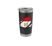 Patriotic Egypt Flag Torn Style National Pride Stainless Steel Insulated Tumbler