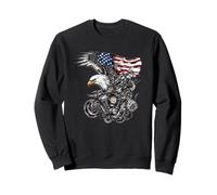 Patriotic Engine Eagle in Cool Motorcycle Style Sweatshirt