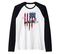 Patriotic F-4 Phantom The Mcdonnell Douglas America Flag tee Raglan Baseball Tee