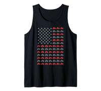 Patriotic Farmer 4th of July US American Flag Tractors Tank Top