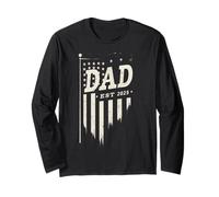 Patriotic Father's Day Graphic - American Flag Dad Est 2025 Long Sleeve T-Shirt