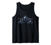 Patriotic Fighter Jet Formation Aviation Pilot Artwork Icon Tank Top