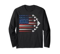 Patriotic Fighter Jets USA Flag Red White & Blue 4th of July Long Sleeve T-Shirt