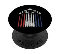 Patriotic Fighter Jets USA Flag Red White & Blue 4th of July PopSockets Adhesive PopGrip