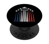 Patriotic Fighter Jets USA Flag Red White & Blue 4th of July PopSockets Adhesive PopGrip