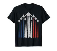 Patriotic Fighter Jets USA Flag Red White & Blue 4th of July T-Shirt