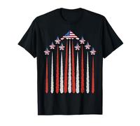 Patriotic Fighter Jets USA Flag Red White & Blue 4th of July T-Shirt
