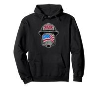 Patriotic Firefighter USA Helmet American Flag Mask Art Pullover Hoodie