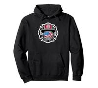 Patriotic Firefighter USA Helmet American Flag Mask Art Pullover Hoodie
