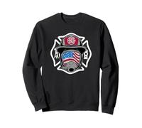 Patriotic Firefighter USA Helmet American Flag Mask Art Sweatshirt