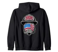 Patriotic Firefighter USA Helmet American Flag Mask Art Zip Hoodie