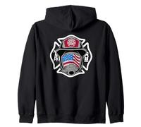 Patriotic Firefighter USA Helmet American Flag Mask Art Zip Hoodie