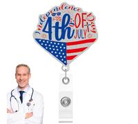 Patriotic Flag Gag Pin - USA Sparkling Badge, Independence Day Pendant | 4th of July Stumetta, Suit Jacket Accessory, Name Card Badge Reel