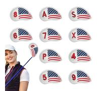 Patriotic Flag Golf Head Covers - 10 USA Flag Golf Head Covers - Iron Covers for s
