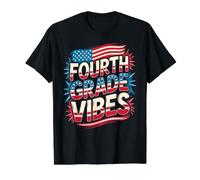 Patriotic Fourth Grade Vibes Teacher I Teach Tiny Humans USA Value Graphic T-Shirt, Men, Black, M